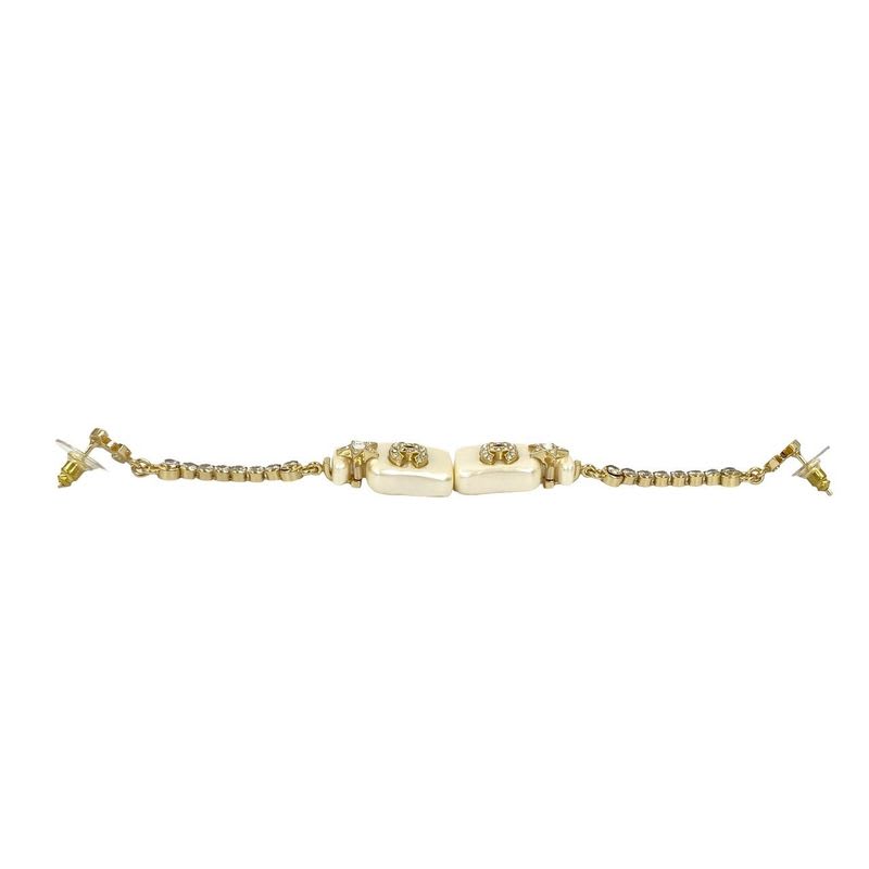 Chanel Perfume Bottle Swing Earrings Coco Mark Faux Pearl 23BS — view 5