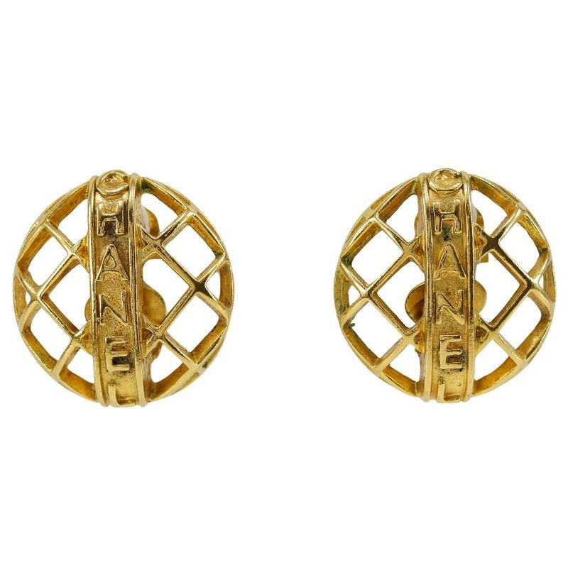 Chanel Logo Vintage Gold Plated 16.4 g Earrings