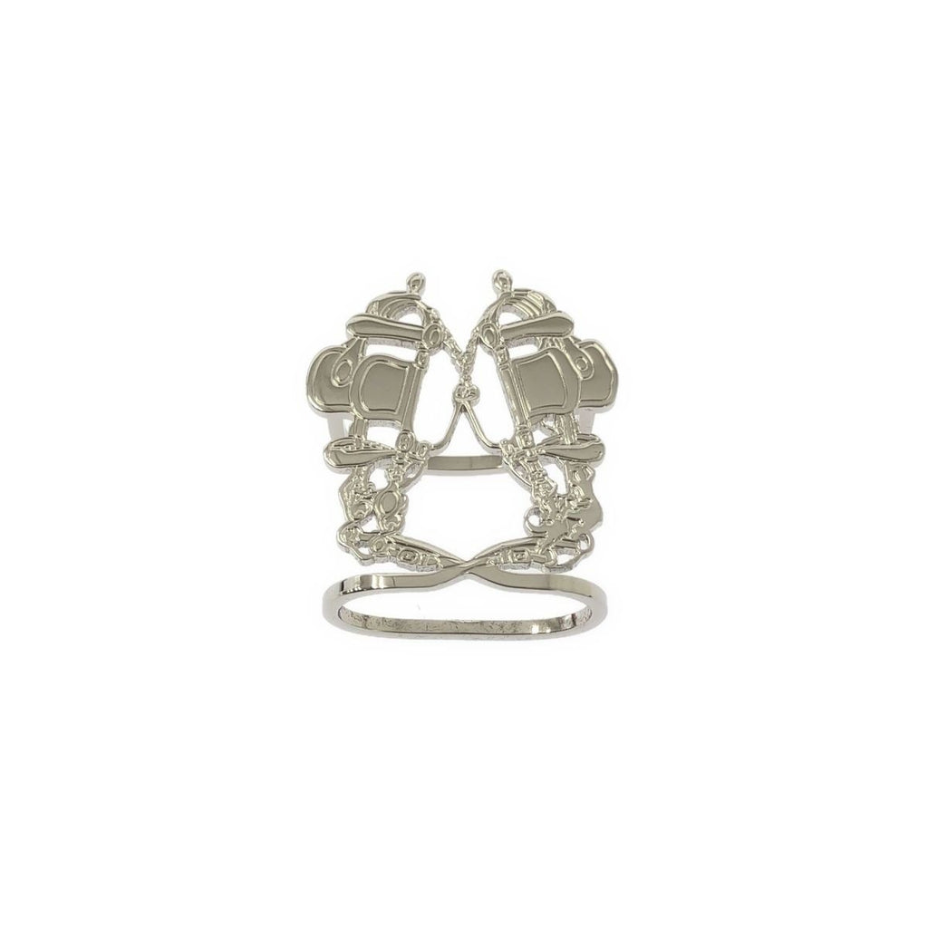 Hermes Brides de Gala Scarf Ring Silver