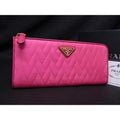 Prada 1 M1183 Tessuto Nylon Quilted L-Shaped Zipper Long Wallet
