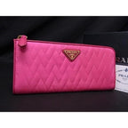 Prada 1 M1183 Tessuto Nylon Quilted L-Shaped Zipper Long Wallet