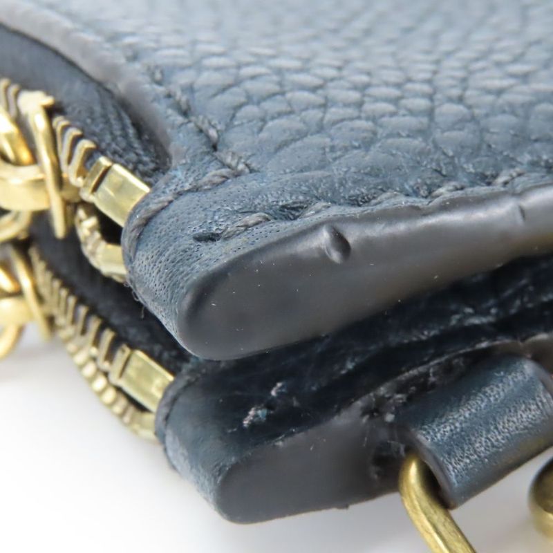Christian Dior Pouch Bee Leather Navy Gold Hardware Multi Case Clutch — view 6