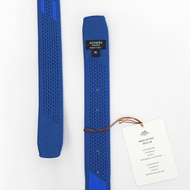 Hermes Knit Belt Sprint M Monochrome H Buckle Blue Black Man — view 6