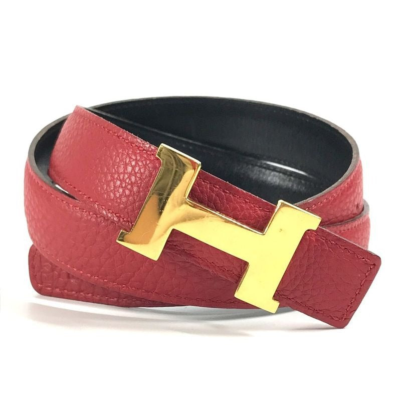 Hermes Belt H Constance Leather Red And Black — view 2