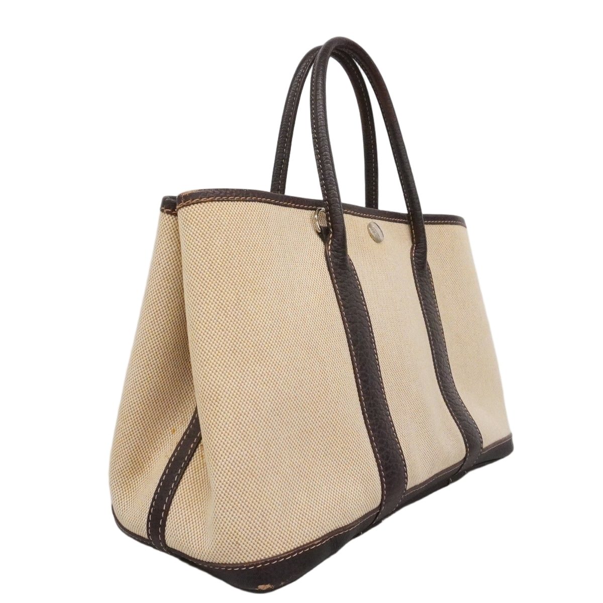 Hermes Tote Garden Party PM Toile Ash Brown Silver — view 2