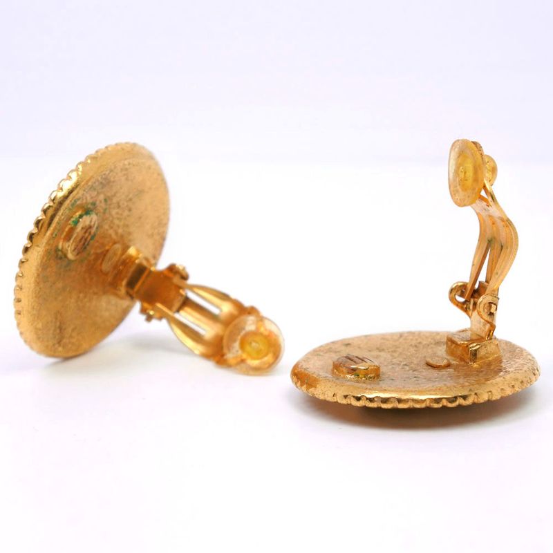 Chanel Coco Mark Gold Plated And Colored Stones 96 A 27.8 g Earrings — view 5