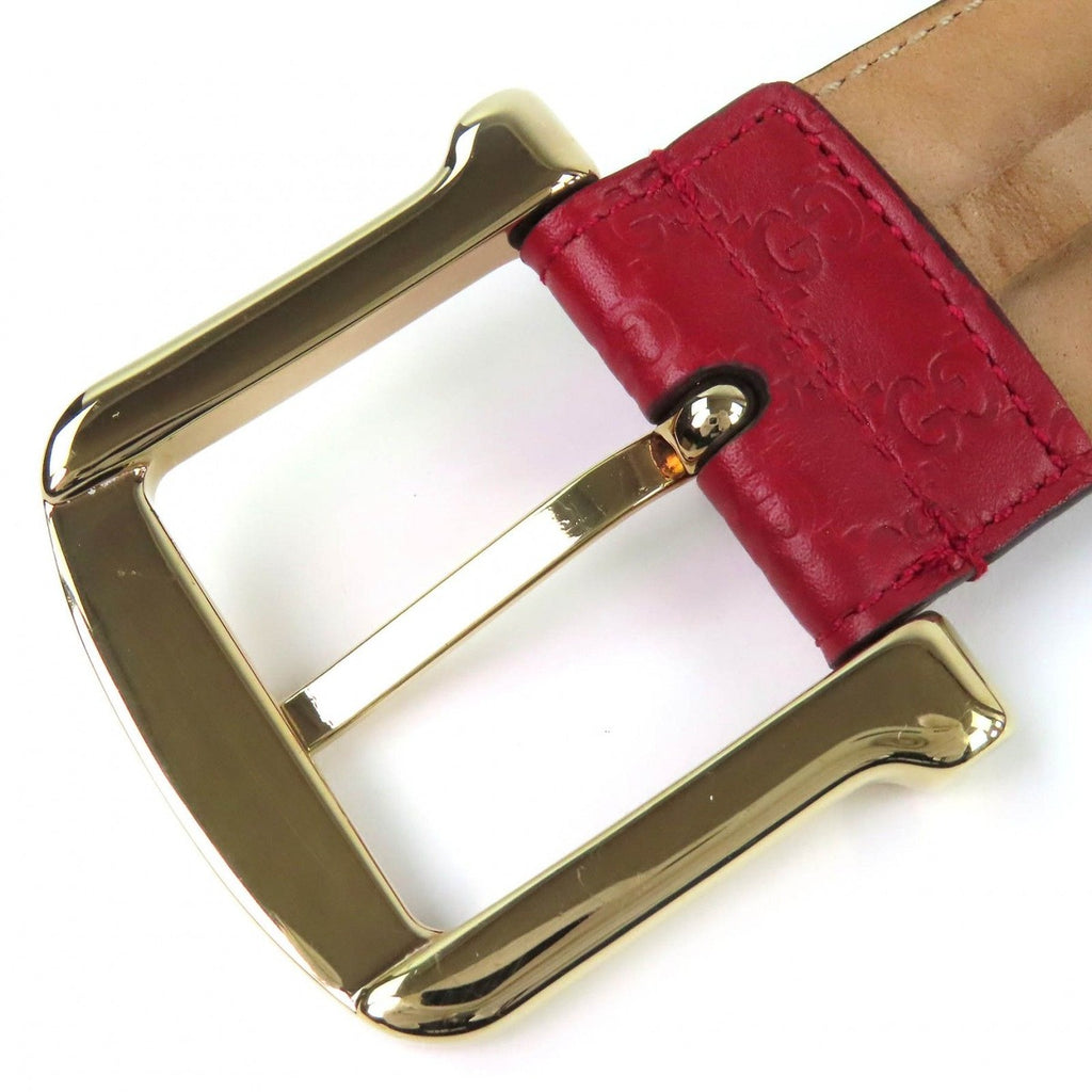 Gucci Micro Guccissima Leather Belt Red Gold — view 5