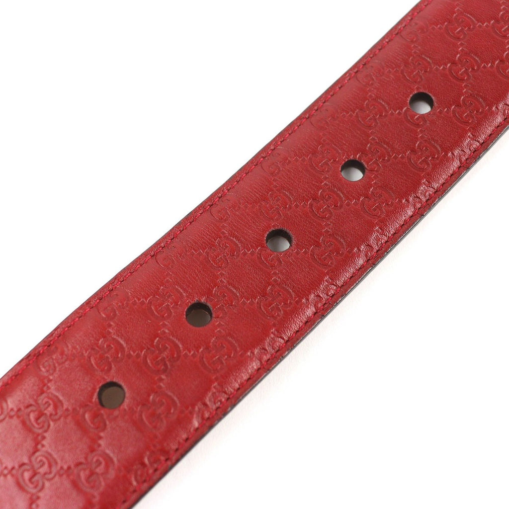 Gucci Micro Guccissima Leather Belt Red Gold — view 6