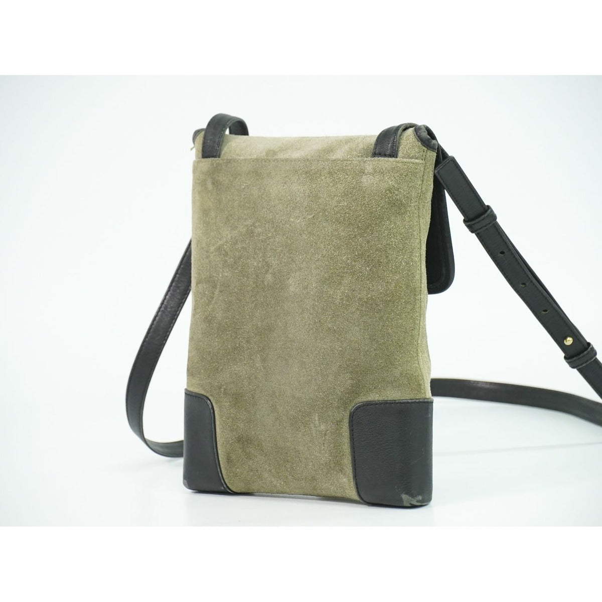 Loewe Anagram Shoulder Bag Pochette Suede Leather Khaki — view 2