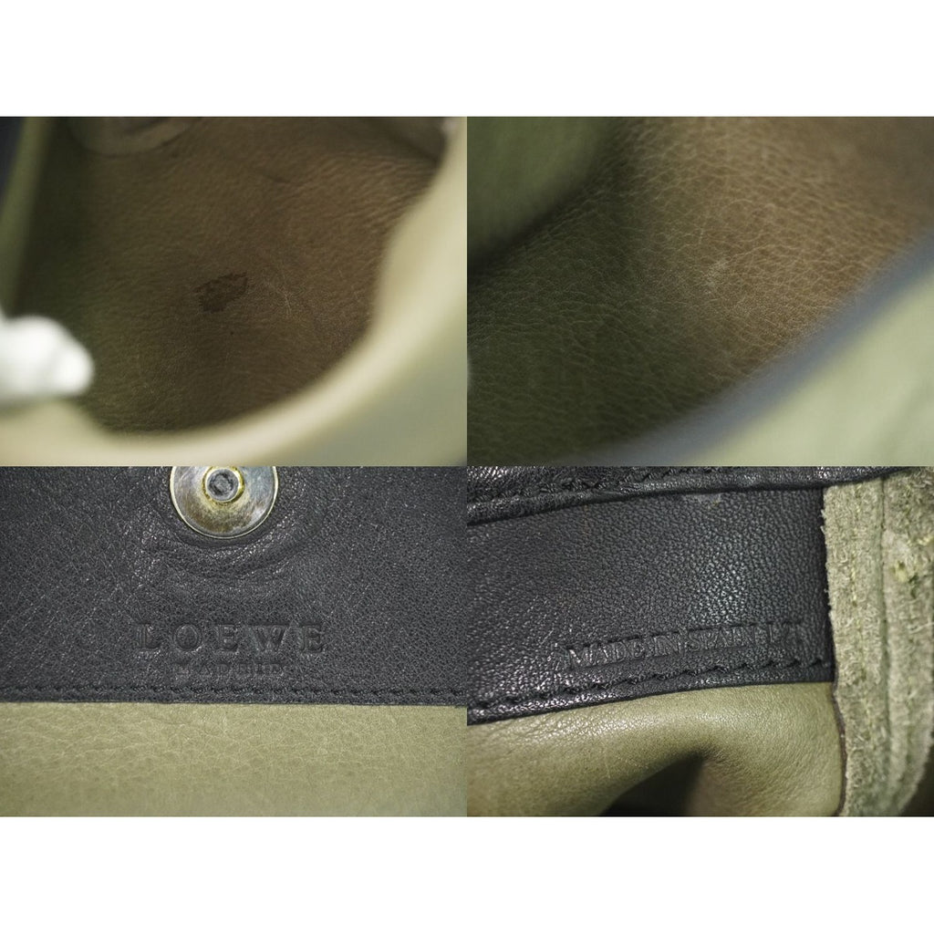 Loewe Anagram Shoulder Bag Pochette Suede Leather Khaki — view 9