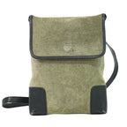 Loewe Anagram Shoulder Bag Pochette Suede Leather Khaki