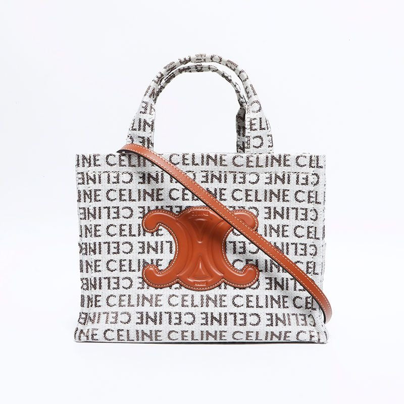Celine Handbag Logo 2-Way Small Cabas Thais Textile
