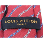 Louis Vuitton Cravat Wavy Chain 100% Silk Tie Bordeaux Fq0193 — view 4