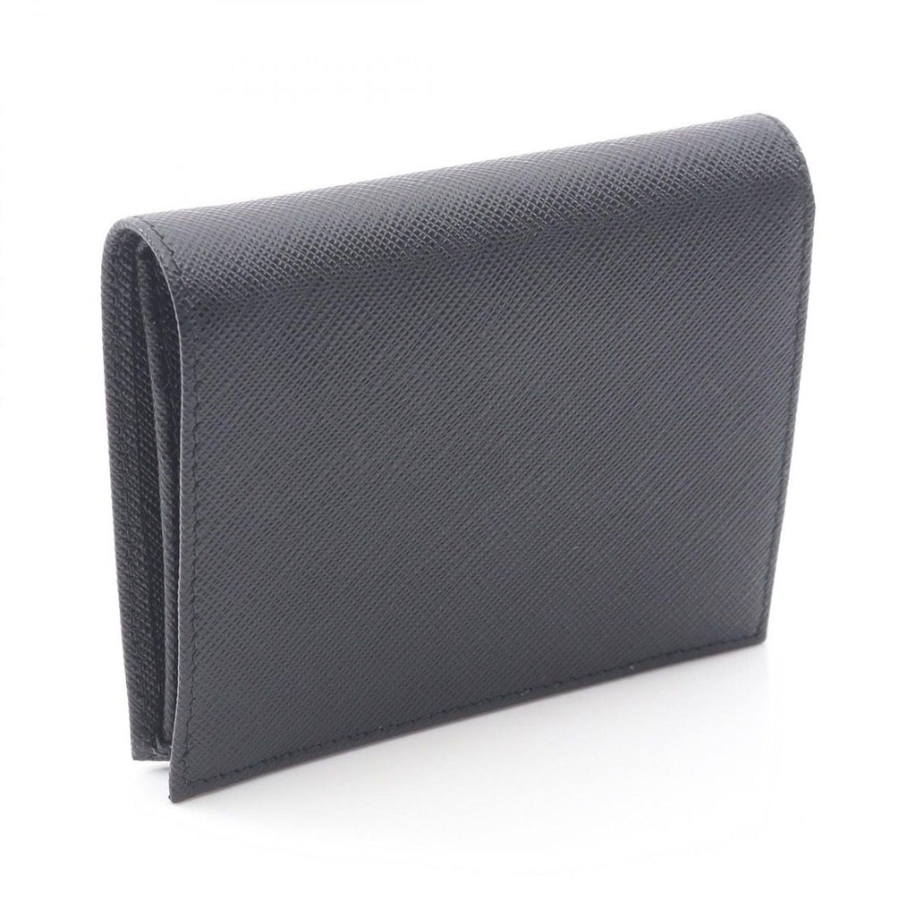Prada Bifold Wallet Saffiano Triang Black Leather — view 2