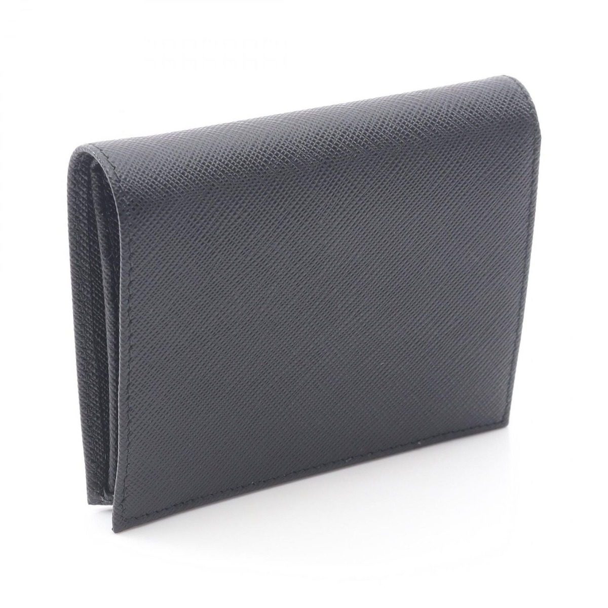 Prada Bifold Wallet Saffiano Triang Black Leather — view 2