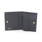 Prada Bifold Wallet Saffiano Triang Black Leather — view 3