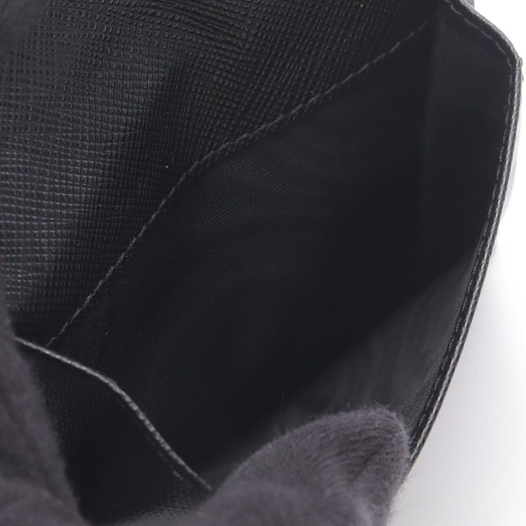 Prada Bifold Wallet Saffiano Triang Black Leather — view 4