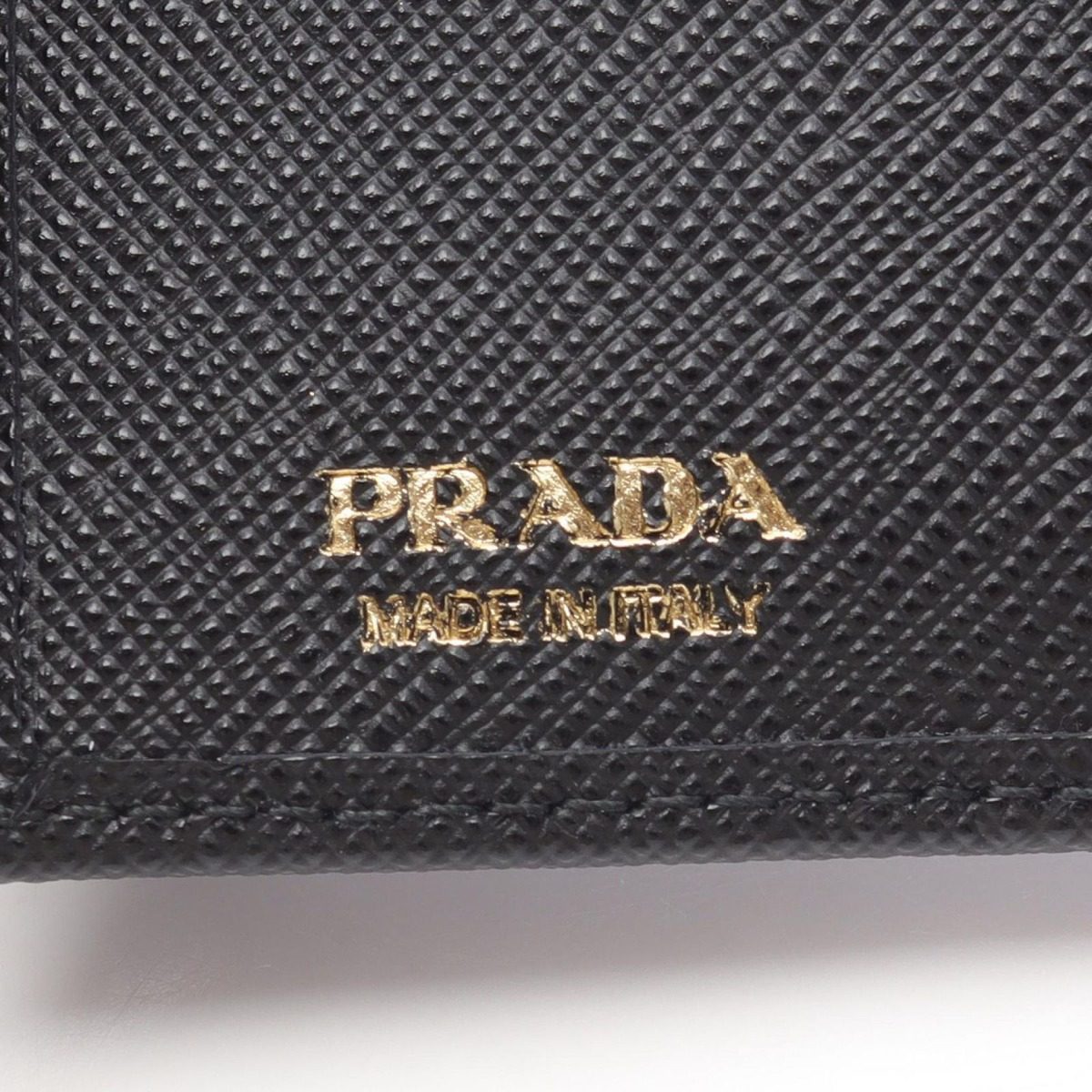 Prada Bifold Wallet Saffiano Triang Black Leather — view 5