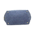 Prada Cotton Canvas Tote Bag Canapa Blue — view 5