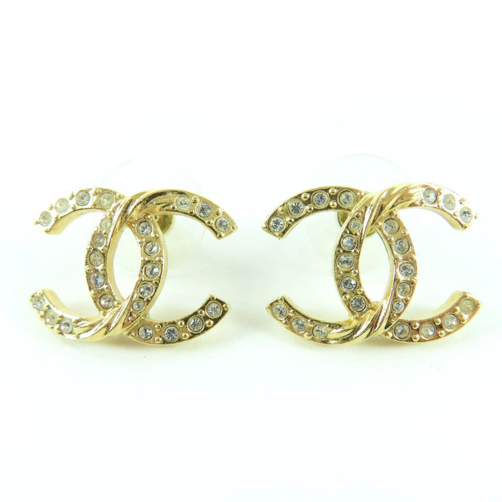 Chanel A24 V Coco Mark Rhinestone Earrings Accessories