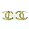 Chanel A24 V Coco Mark Rhinestone Earrings Accessories