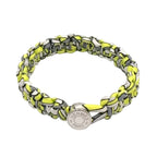 Hermes Series Kid Silk Metal Yellow Gray White Bracelet Silver
