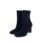 Louis Vuitton Silhouette Line Monogram Boots Short Shoes Fabric Black