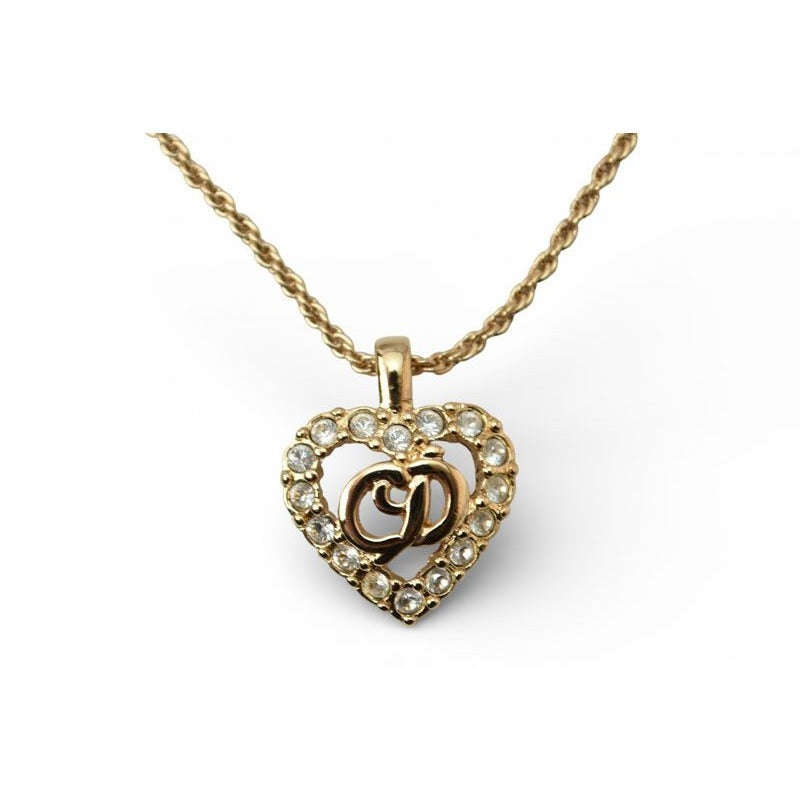 Christian Dior Necklace Vintage Logo Heart