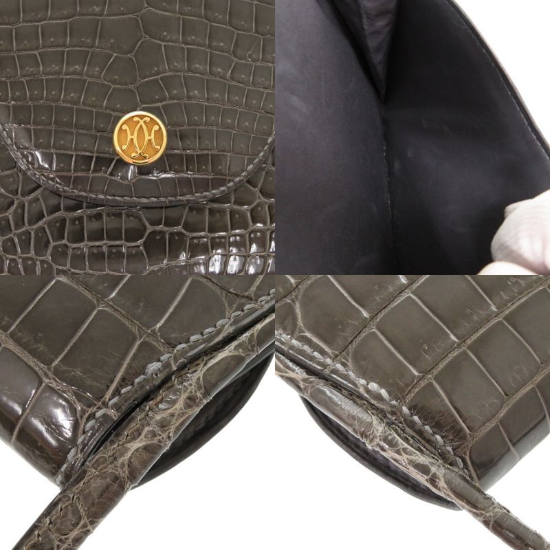 Hermes Paula Porosas Grayish Gold Hardware Shoulder Bag 1143 — view 8