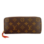 Louis Vuitton Zip Around Portefeuille Clemence Monogram Leather Wallet Brown