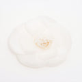 Chanel Camellia Fabric Corsage Brooch White