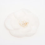 Chanel Camellia Fabric Corsage Brooch White