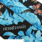 Hermes Twilly Black Blue Multicolor Silk Equateur Scarf — view 4