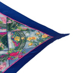 Hermes Scarf Pleated Vernis Giverny Monet's Garden Silk Blue — view 4