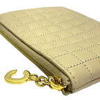 Celine CC Charm Coin Case Purse Mini Pouch Quilted Leather Beige — view 3