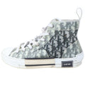 Dior Technical Fabric High Cut Sneakers Oblique Cut Shoes White Gray