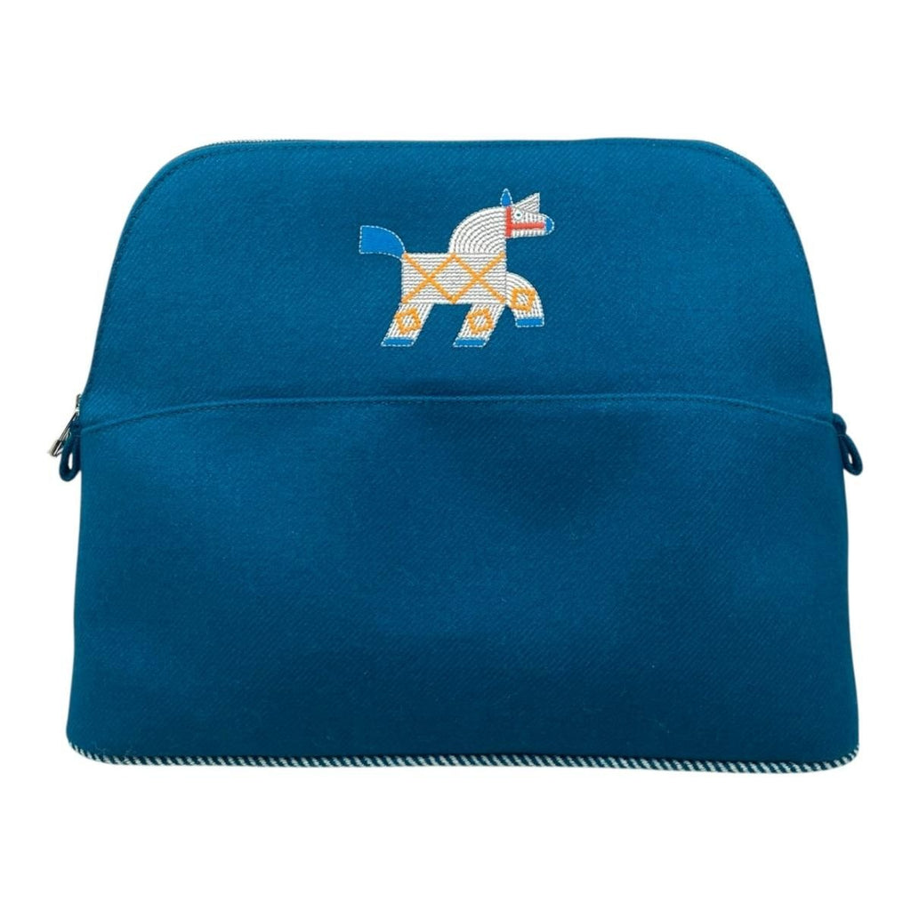 Hermes Pouch Bolide Animo Natte 01 Cotton Blue Pan Bread