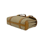 Celine Vintage Macadam Blason Logo Pattern Leather Handbag Mini Tote Brown Beige — view 8