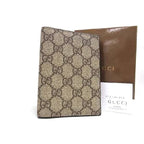 Gucci Notebook Cover GG Supreme Passport Case Beige Ebony