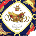 Hermes Carre 90 Spring Silk Yellow Navy White Scarf — view 2