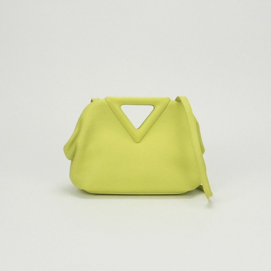 Bottega Veneta Triangle Point Small Tote Shoulder Bag Leather Green Light