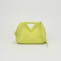 Bottega Veneta Triangle Point Small Tote Shoulder Bag Leather Green Light
