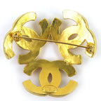Chanel Vintage Triple CC Logo Brooch Large Gold — view 3