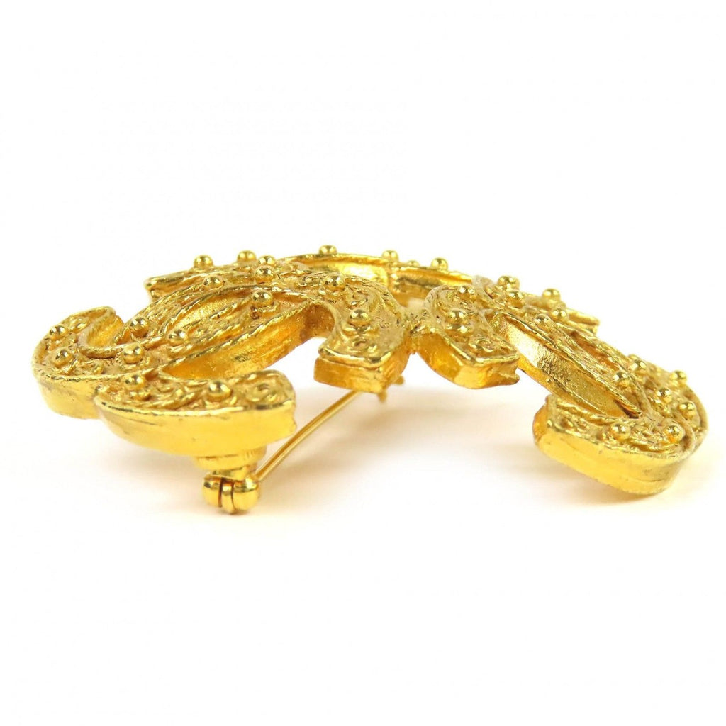 Chanel Vintage Triple CC Logo Brooch Large Gold — view 4