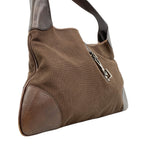 Gucci Shoulder Bag Jackie Canvas Brown Silver — view 2