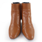 Hermes Demarche Side Zip Leather Short Boots Brown 35.5 — view 4