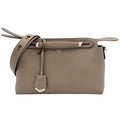 Fendi by the Way 2-Way Shoulder Leather Beige Handbag Silver