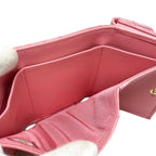 Chanel Trifold Wallet Small Flap Quilted Calfskin Pink — view 6