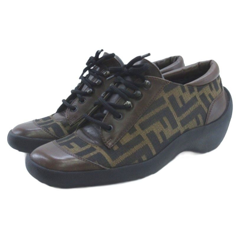Fendi Zucca Pattern Sneakers Brown 36