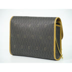 Dior Honeycomb Pattern Chain Shoulder Bag Pochette Black Brown — view 2